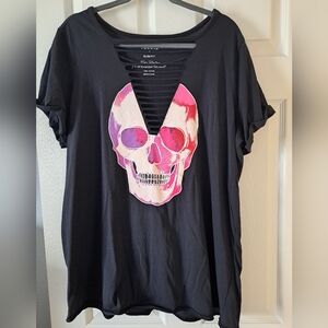 Torrid deep v skull t shirt